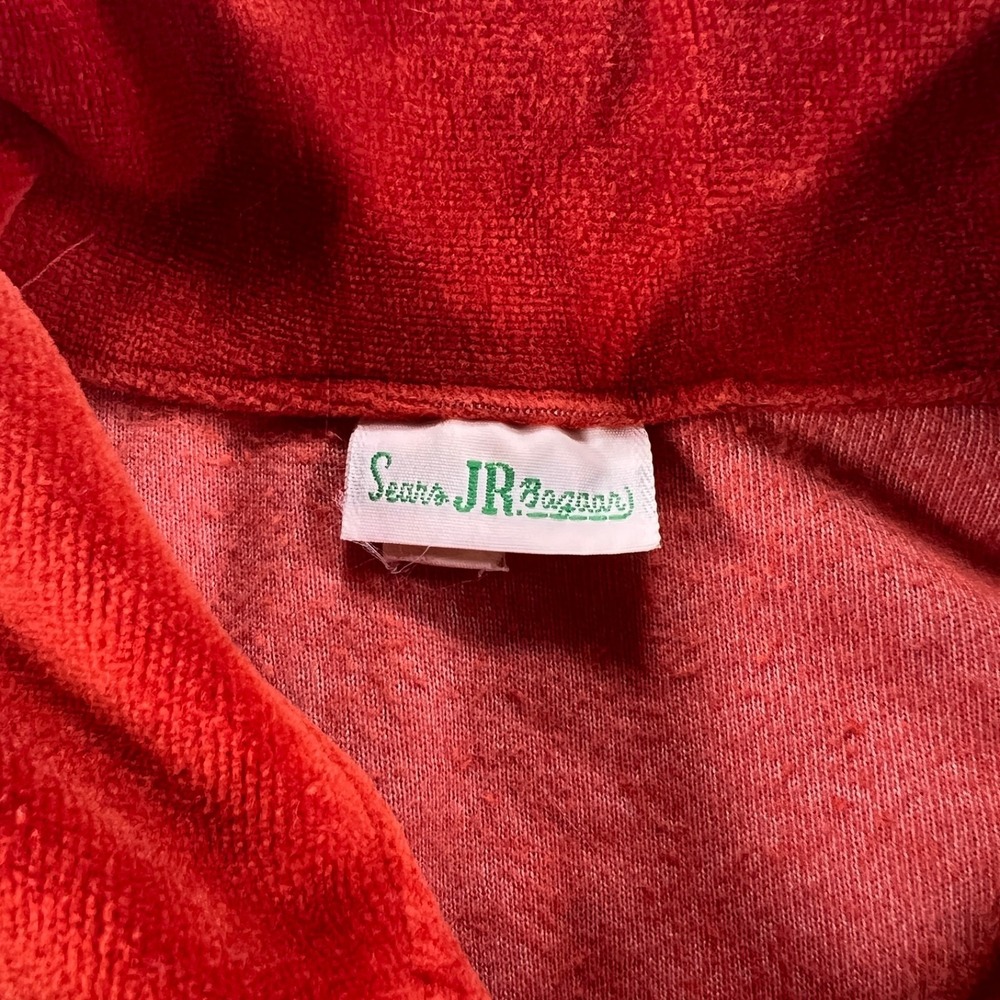Sears Shirt Jr Bazaar Girls Medium Long Sleeve VTG Burnt Orange Retro Polyester - Picture 7 of 10